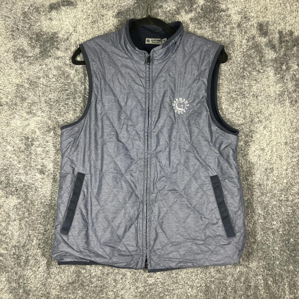 G/FORE Vest Mens M Gray Quilted Insulated Lined Full Zip Golf Casual Performance